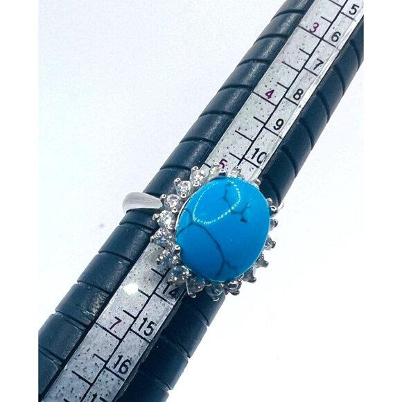 Turquoise stone ring on 925 sterling silver, size 6 - Picture 4 of 8